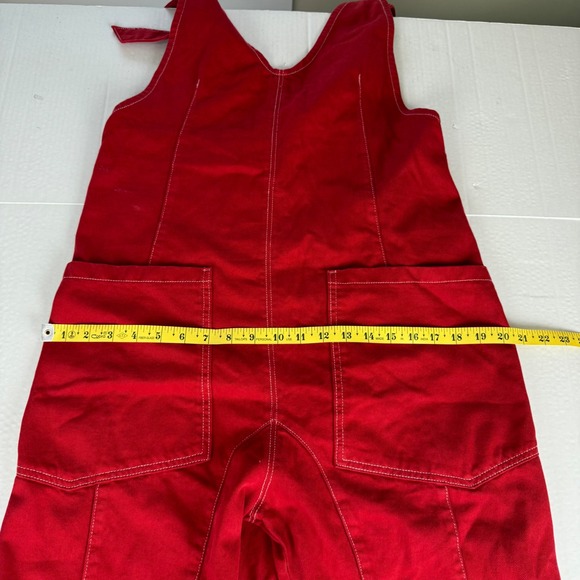 We The Free Red High Roller Cotton Utility Overalls Jumpsuit XS - Picture 10 of 11